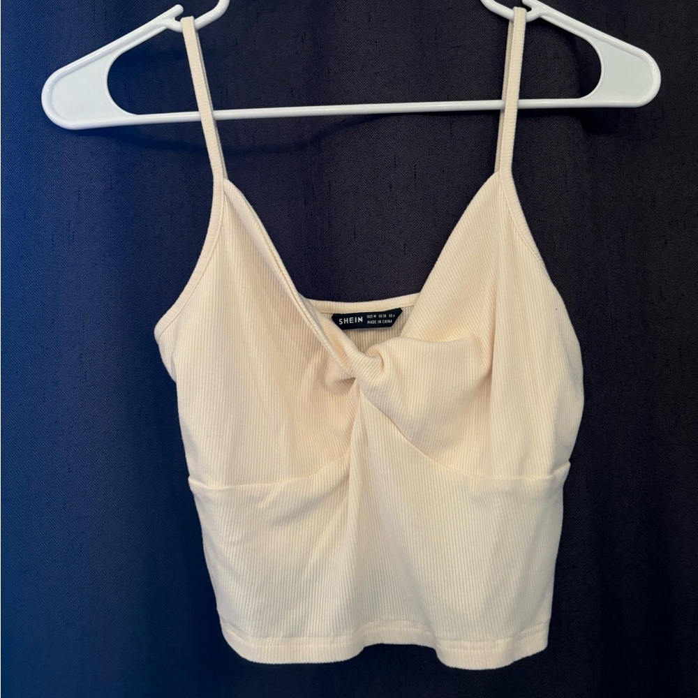 White twist tank top